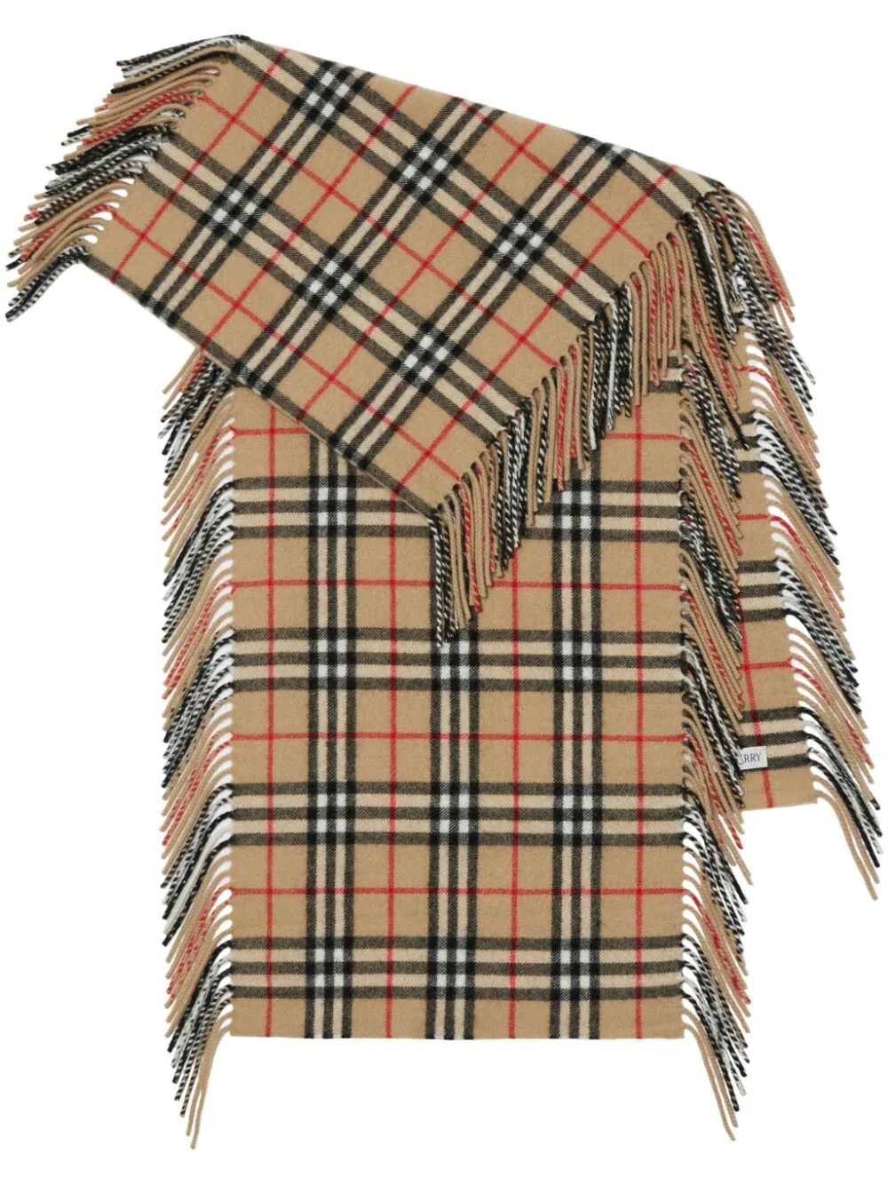 BURBERRY LONDON ENGLAND CHECK SCARF WITH FRINGES