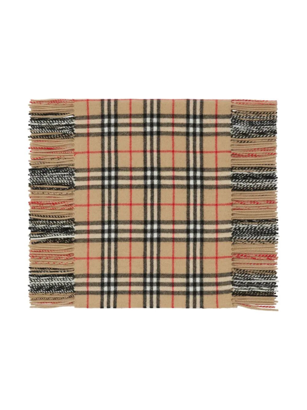 BURBERRY LONDON ENGLAND CHECK SCARF WITH FRINGES