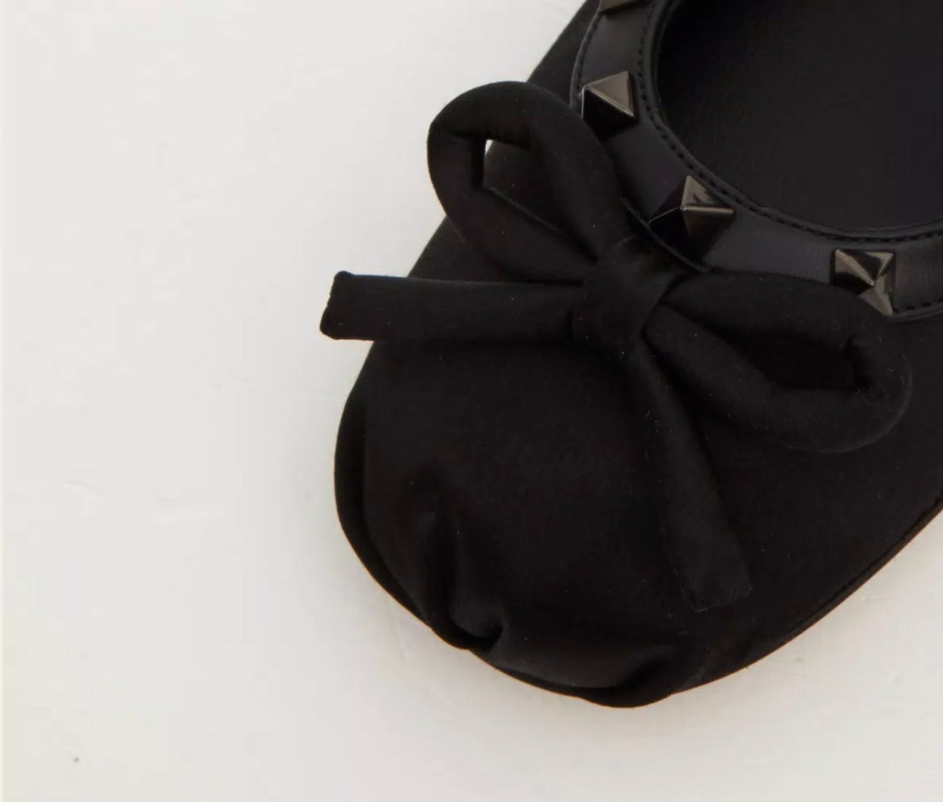 Valentino Rockstud satin ballerina Flats