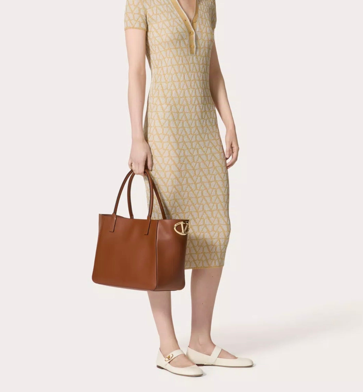 Valentino Garavani Vlogo Side Shopping Bag In Nappa Calfskin