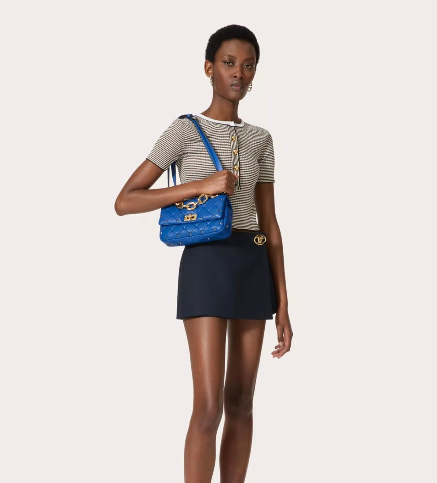 Valentino Garavani Rockstud Spike Bag In Nappa Patchwork