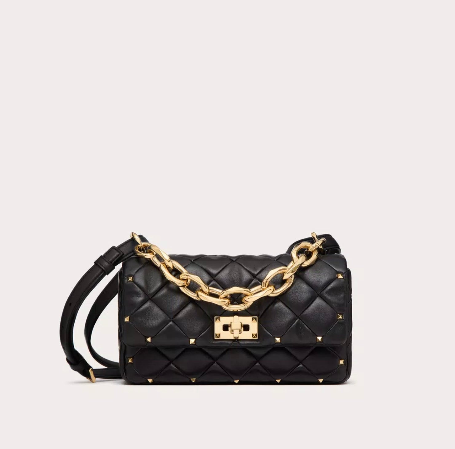 Valentino Garavani Rockstud Spike Bag In Nappa Patchwork