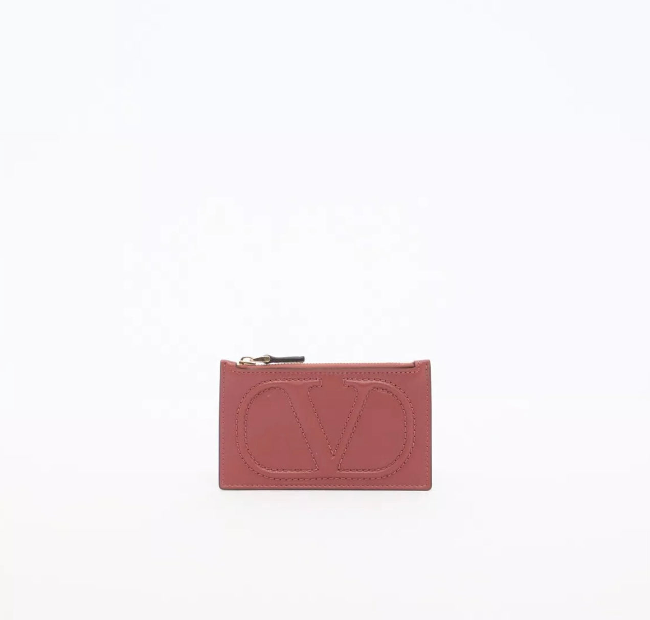 Valentino Vlogo Walk Zip Card Holder In Nappa