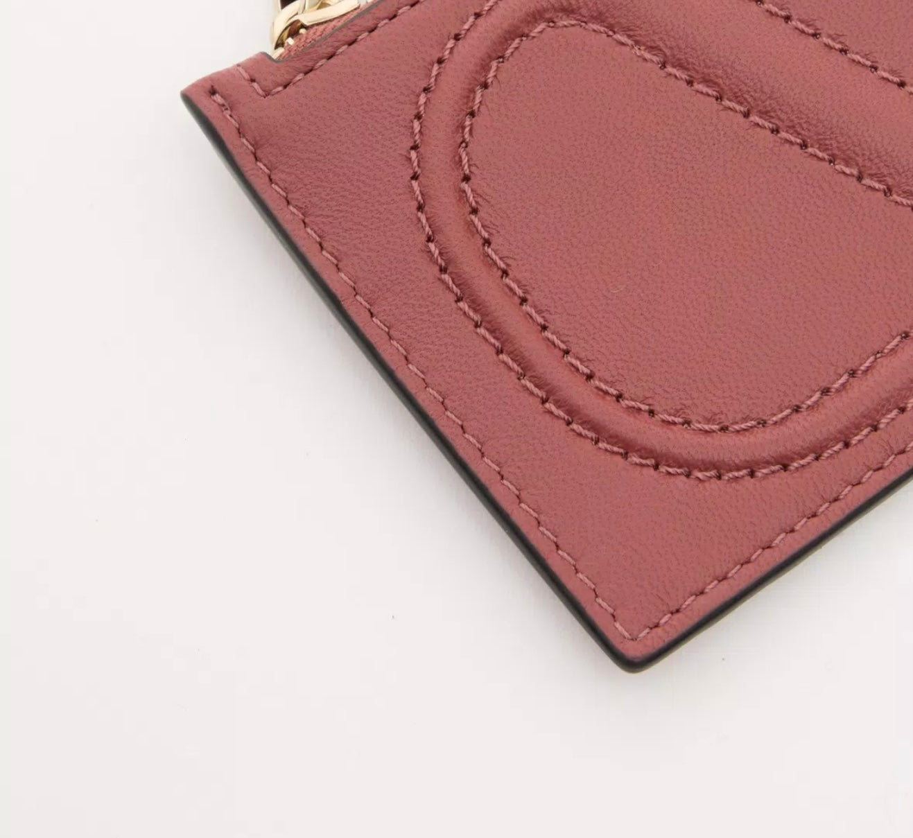 Valentino Vlogo Walk Zip Card Holder In Nappa