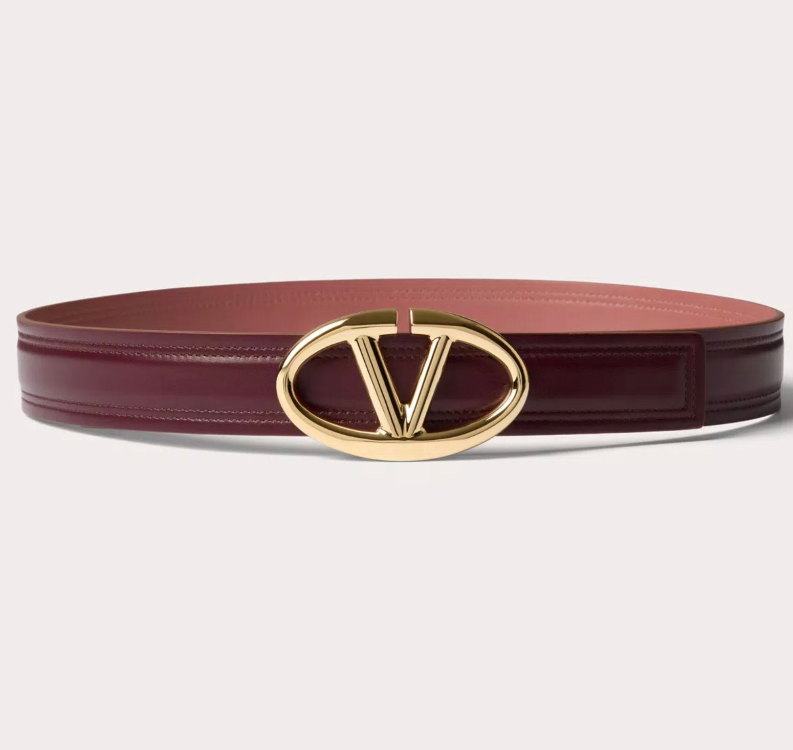 Valentino The Bold Edition Vlogo Shiny Calfskin Belt 30 Mm