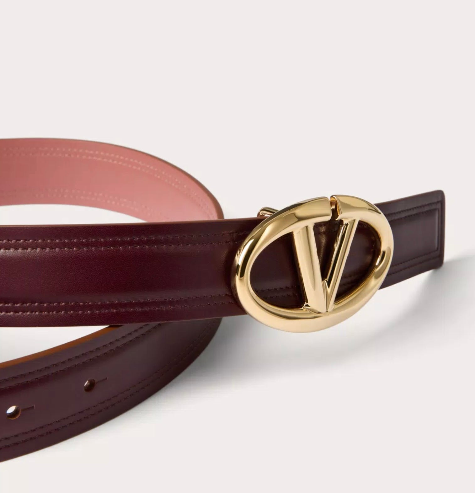 Valentino The Bold Edition Vlogo Shiny Calfskin Belt 30 Mm