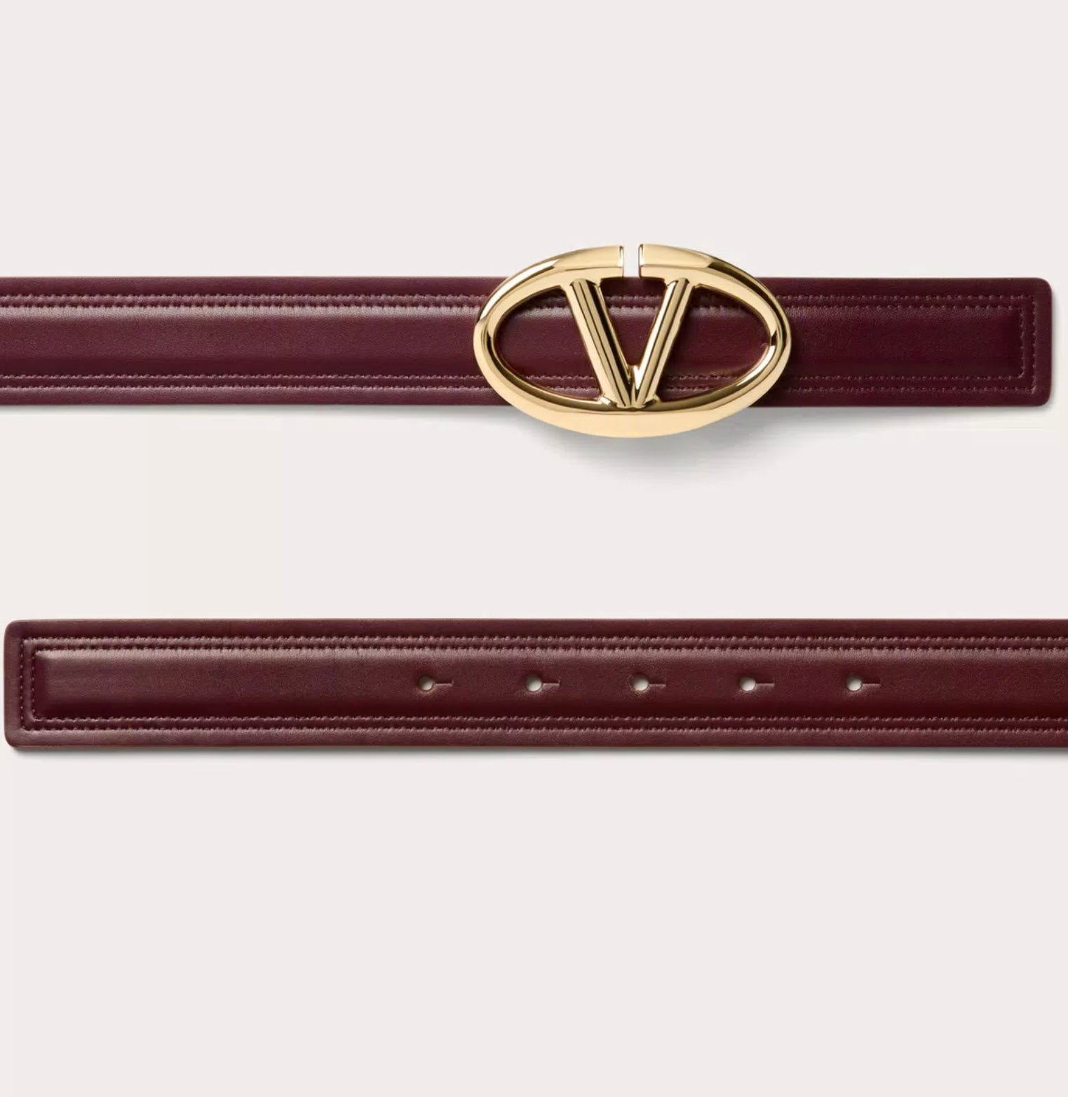 Valentino The Bold Edition Vlogo Shiny Calfskin Belt 30 Mm