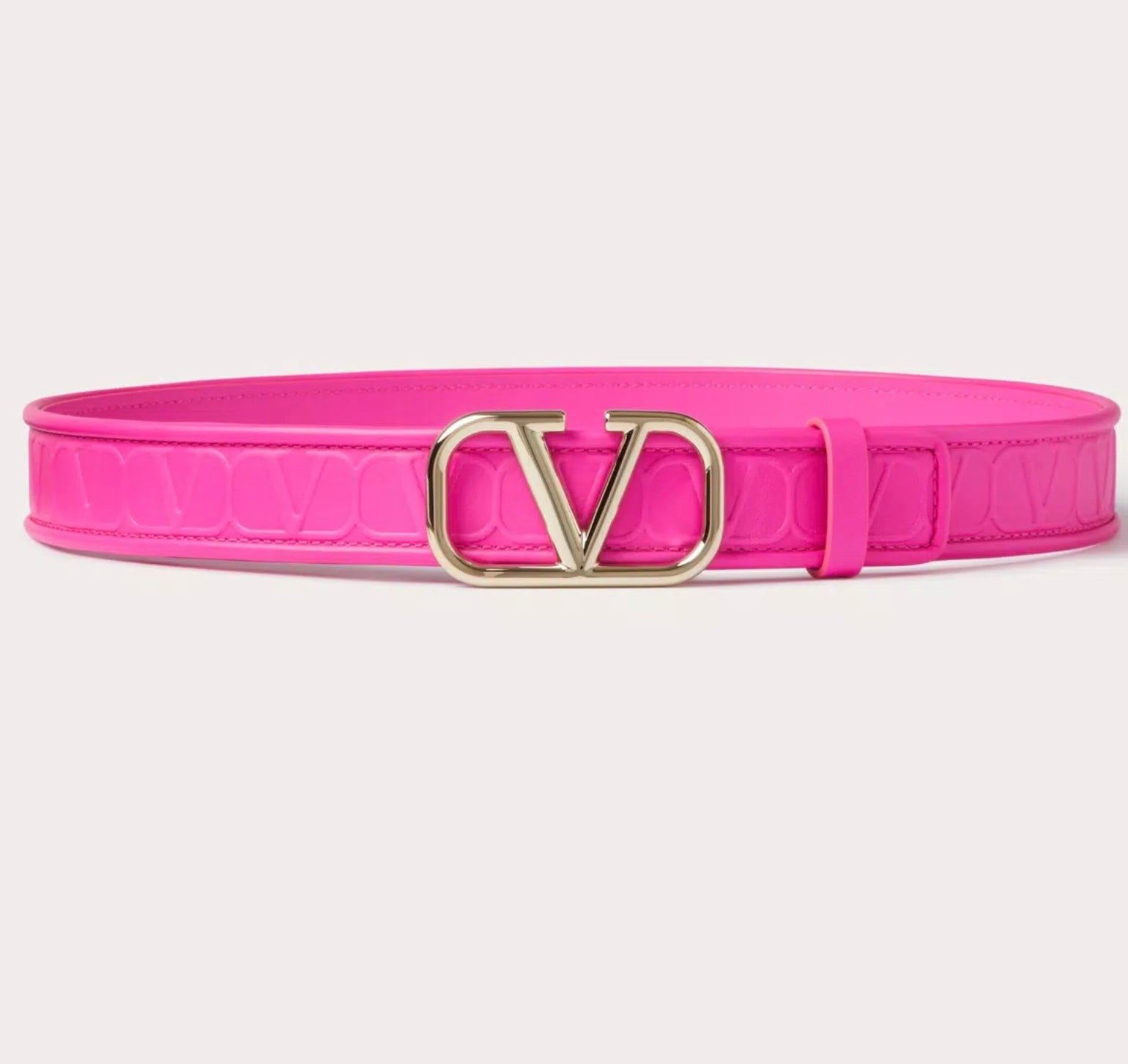 Valentino Garavani Leather Toile Iconographe Calfskin Belt 30 Mm