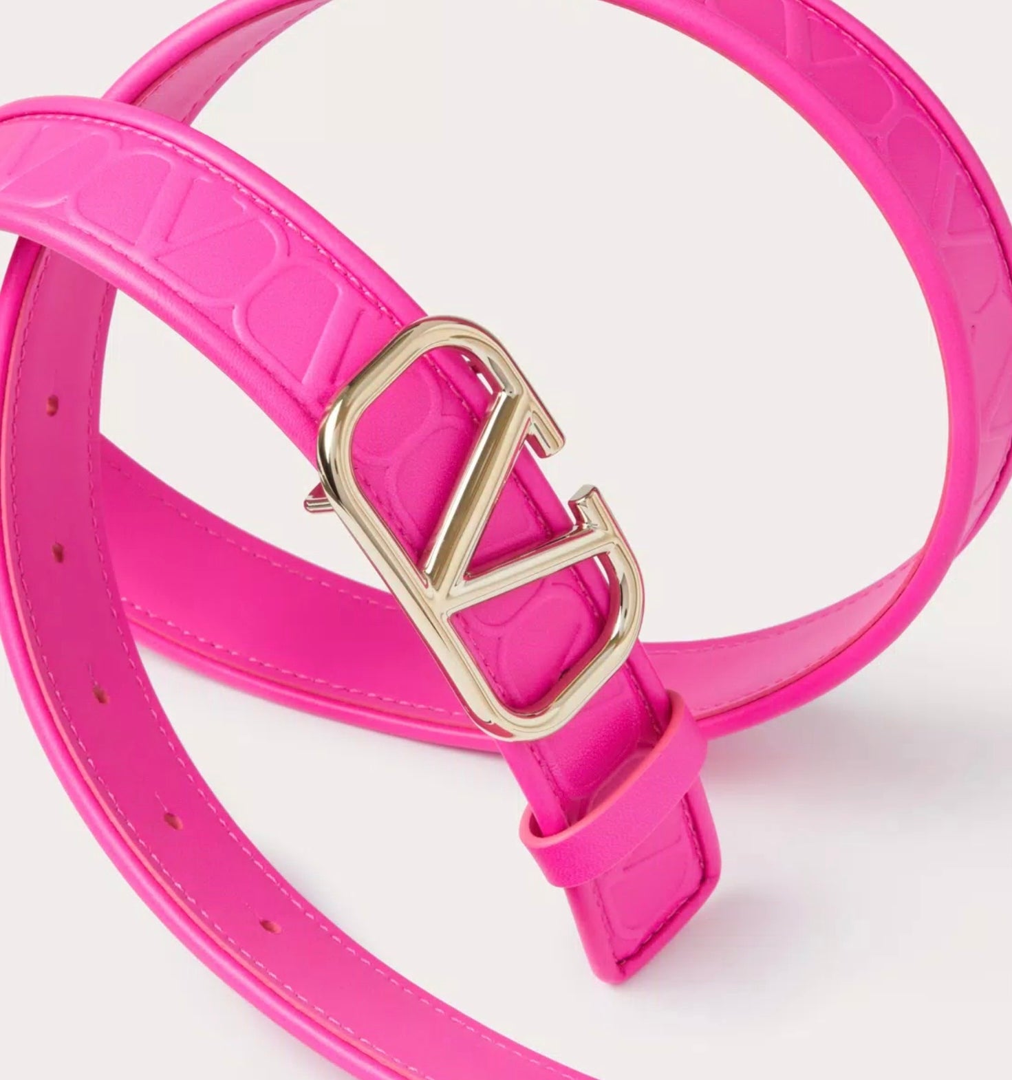 Valentino Garavani Leather Toile Iconographe Calfskin Belt 30 Mm