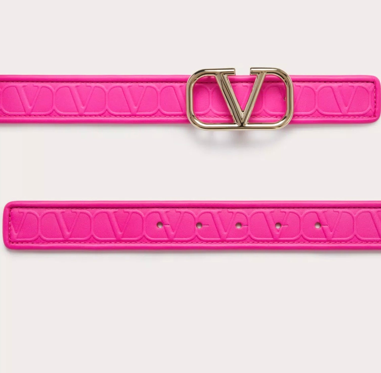 Valentino Garavani Leather Toile Iconographe Calfskin Belt 30 Mm