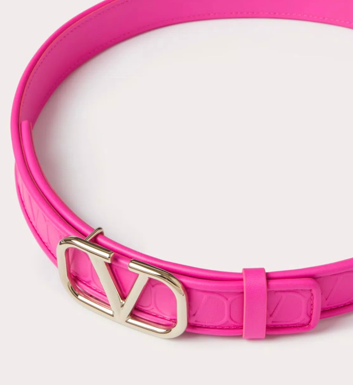 Valentino Garavani Leather Toile Iconographe Calfskin Belt 30 Mm