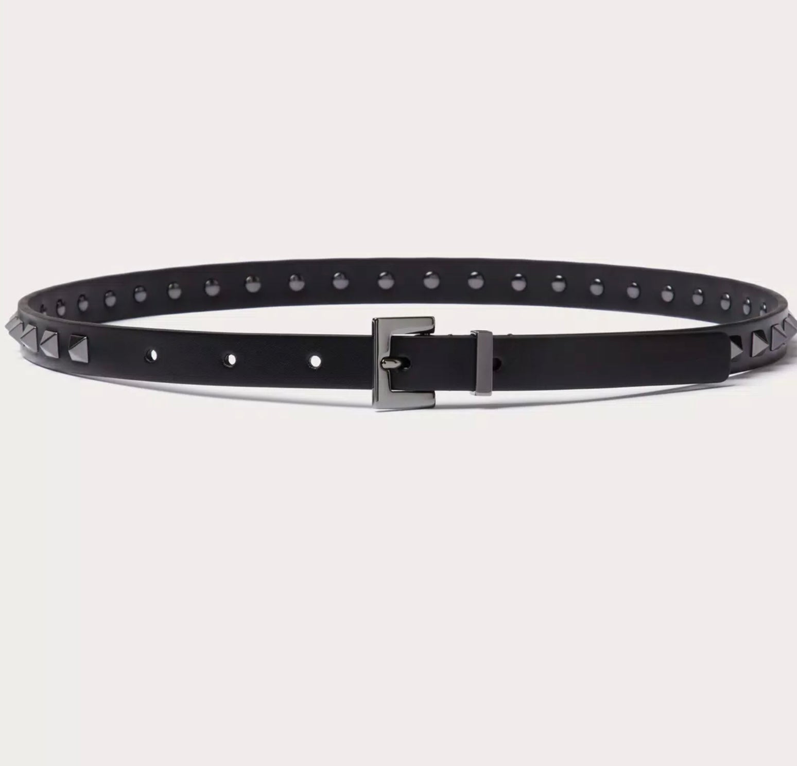 Valentino Rockstud Belt In Shiny Calfskin 15 Mm