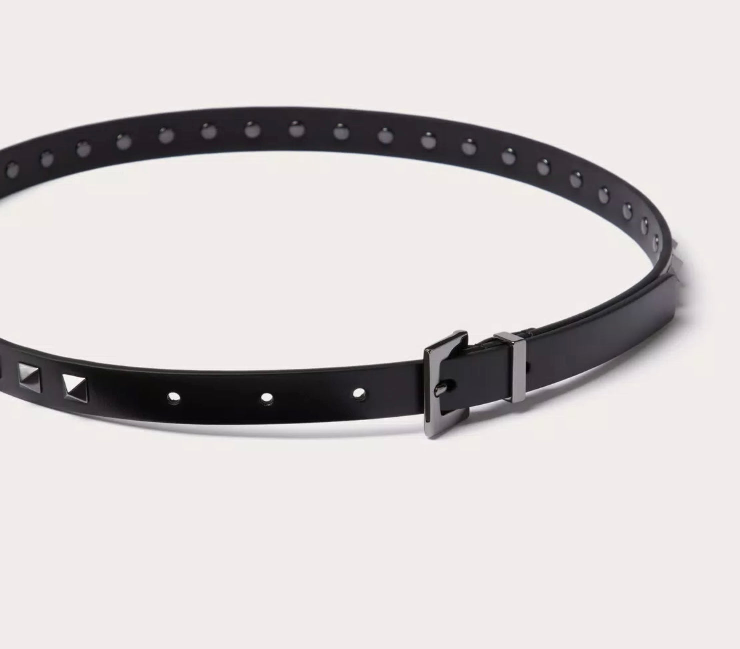 Valentino Rockstud Belt In Shiny Calfskin 15 Mm