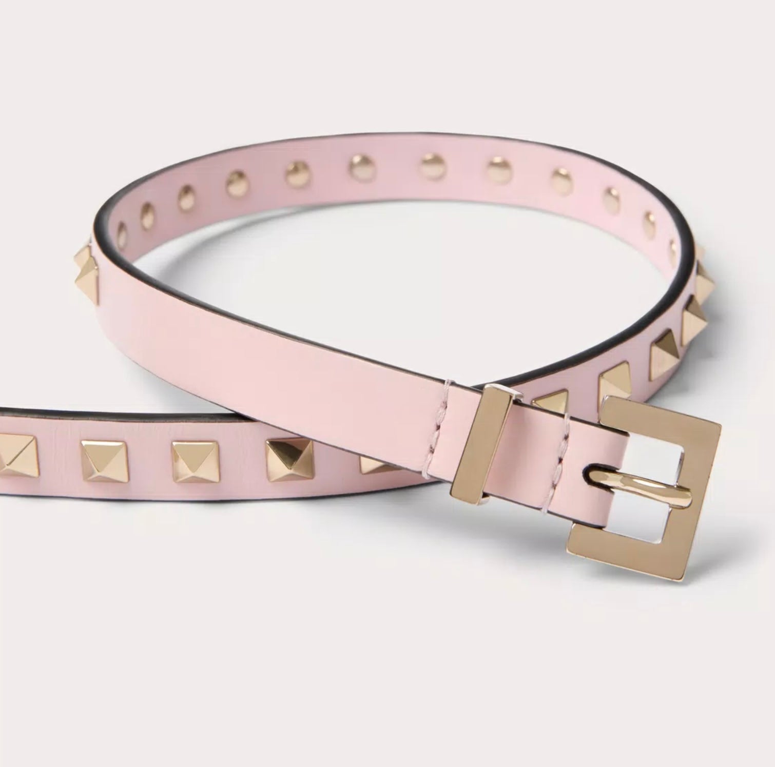 Valentino Rockstud Belt In Shiny Calfskin 15 Mm