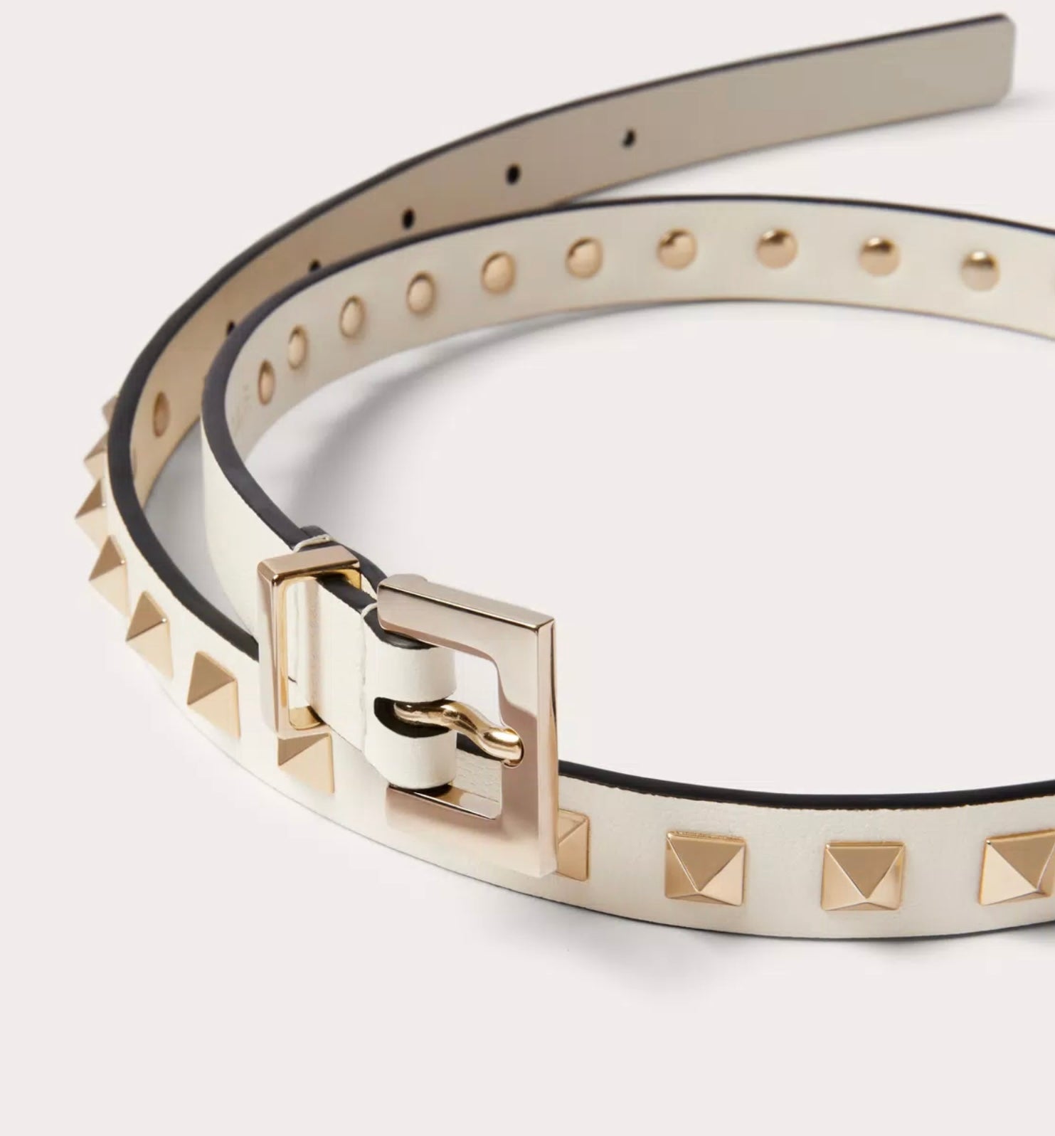 Valentino Rockstud Belt In Shiny Calfskin 15 Mm