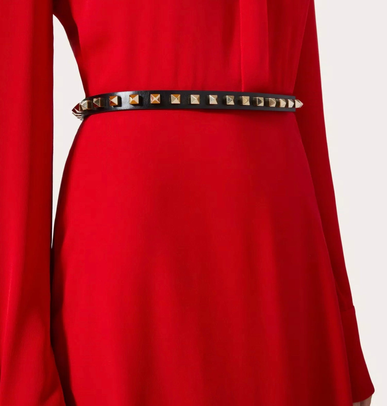 Valentino Rockstud Belt In Shiny Calfskin 15 Mm