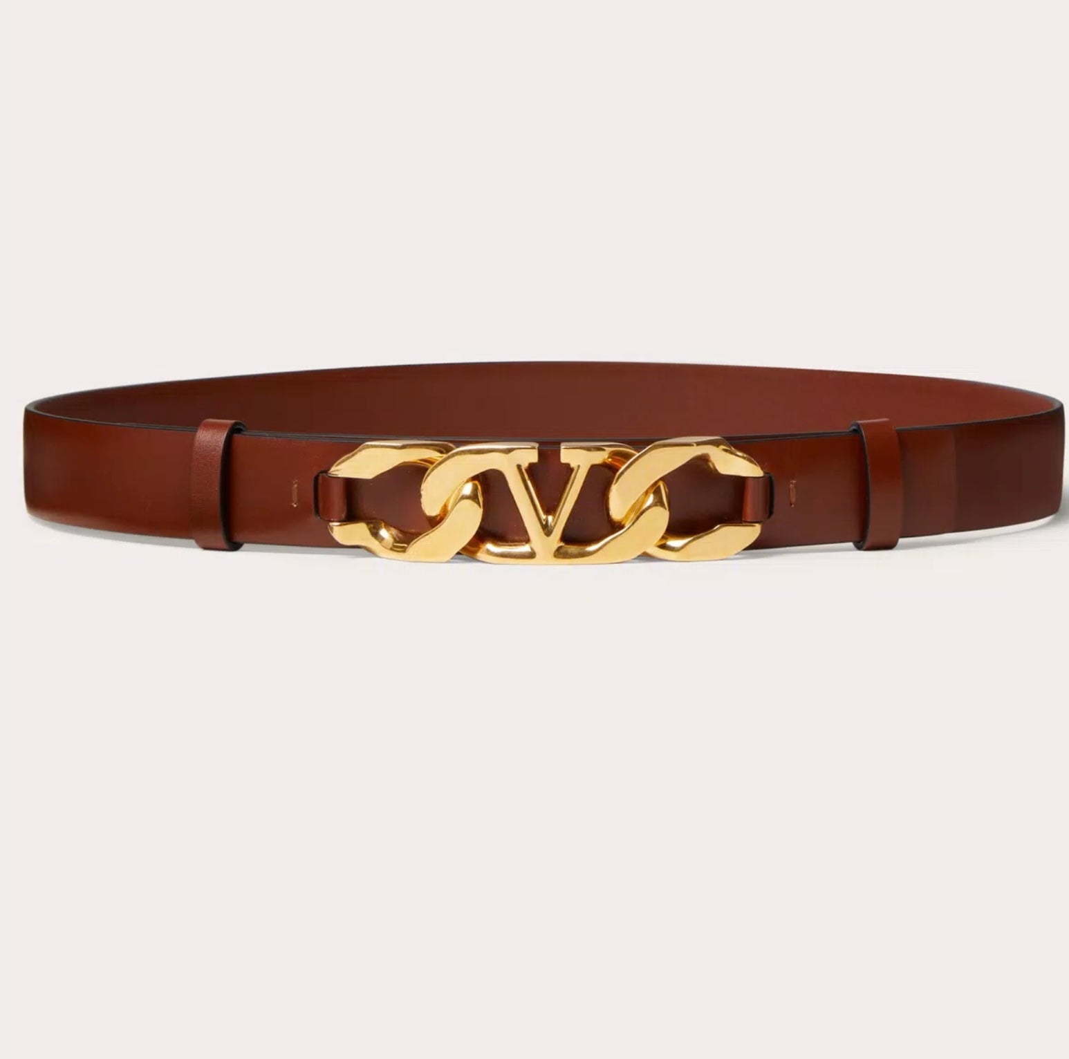 Valentino Vlogo Chain Shiny Calfskin Belt 25 Mm