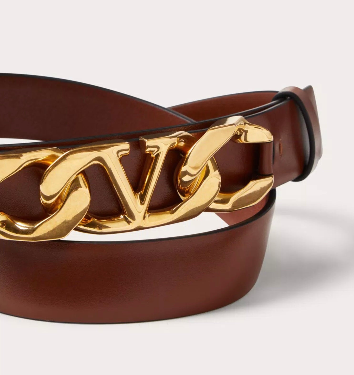Valentino Vlogo Chain Shiny Calfskin Belt 25 Mm