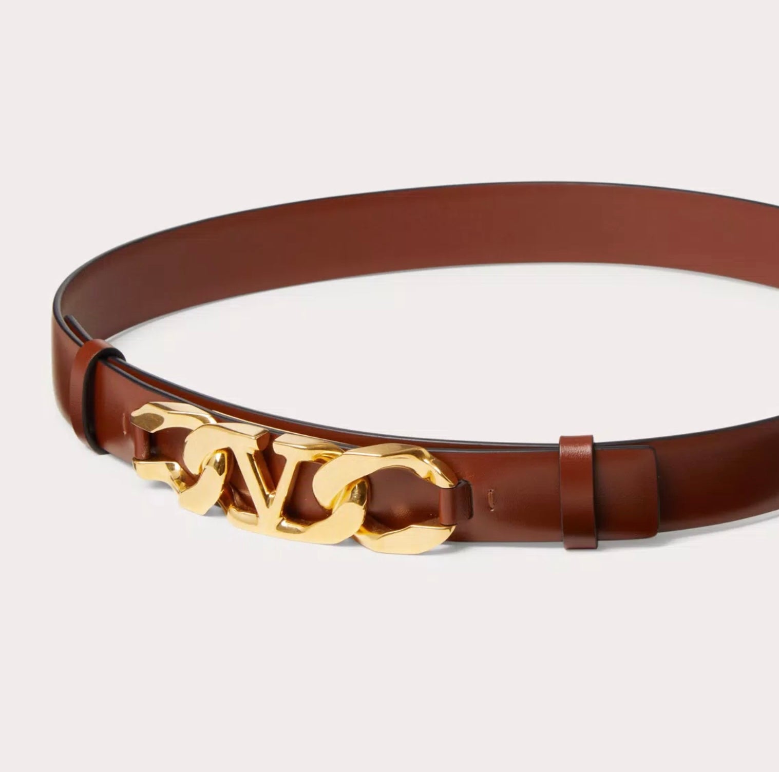 Valentino Vlogo Chain Shiny Calfskin Belt 25 Mm