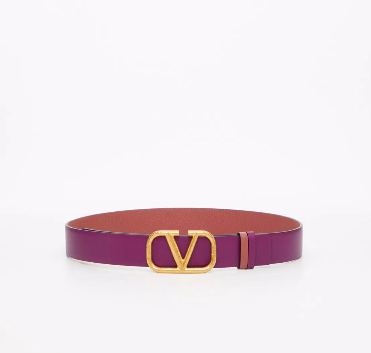 Valentino Reversible Vlogo Signature Belt In Grainy Calfskin 30mm
