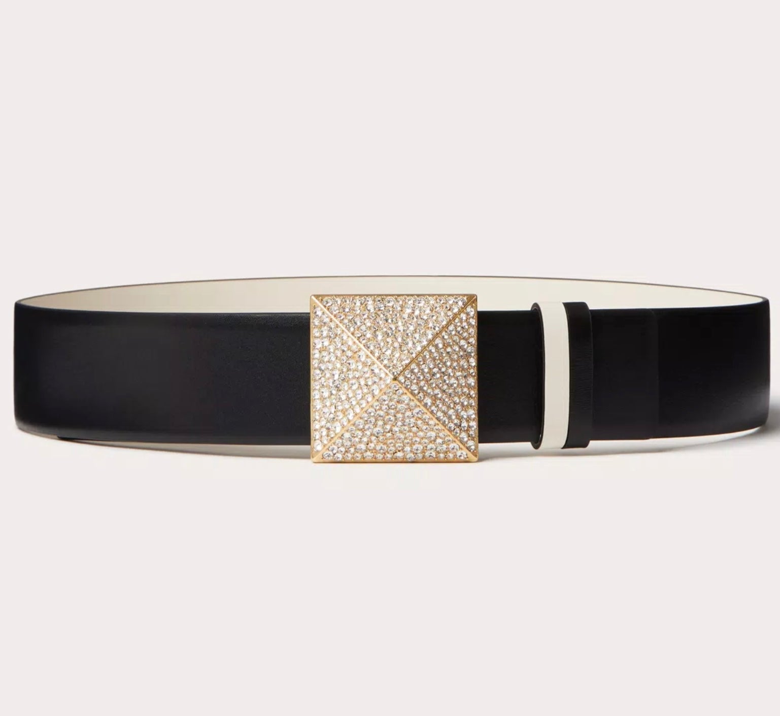 Valentino Garavani One Stud Reversible Shiny Calfskin Belt 40mm