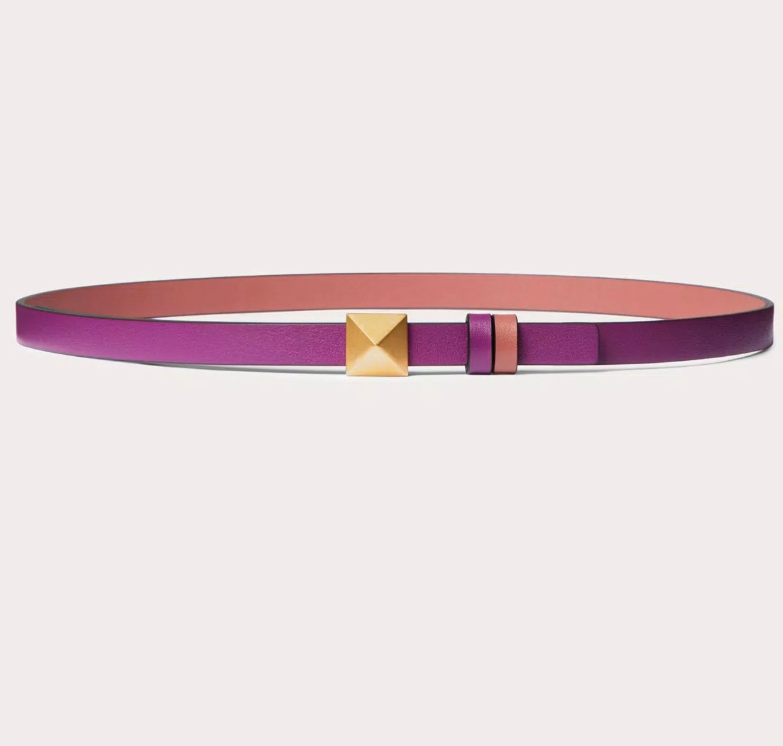 Valentino Reversible Valentino Garavani One Stud Belt In Glossy Calfskin 12 Mm