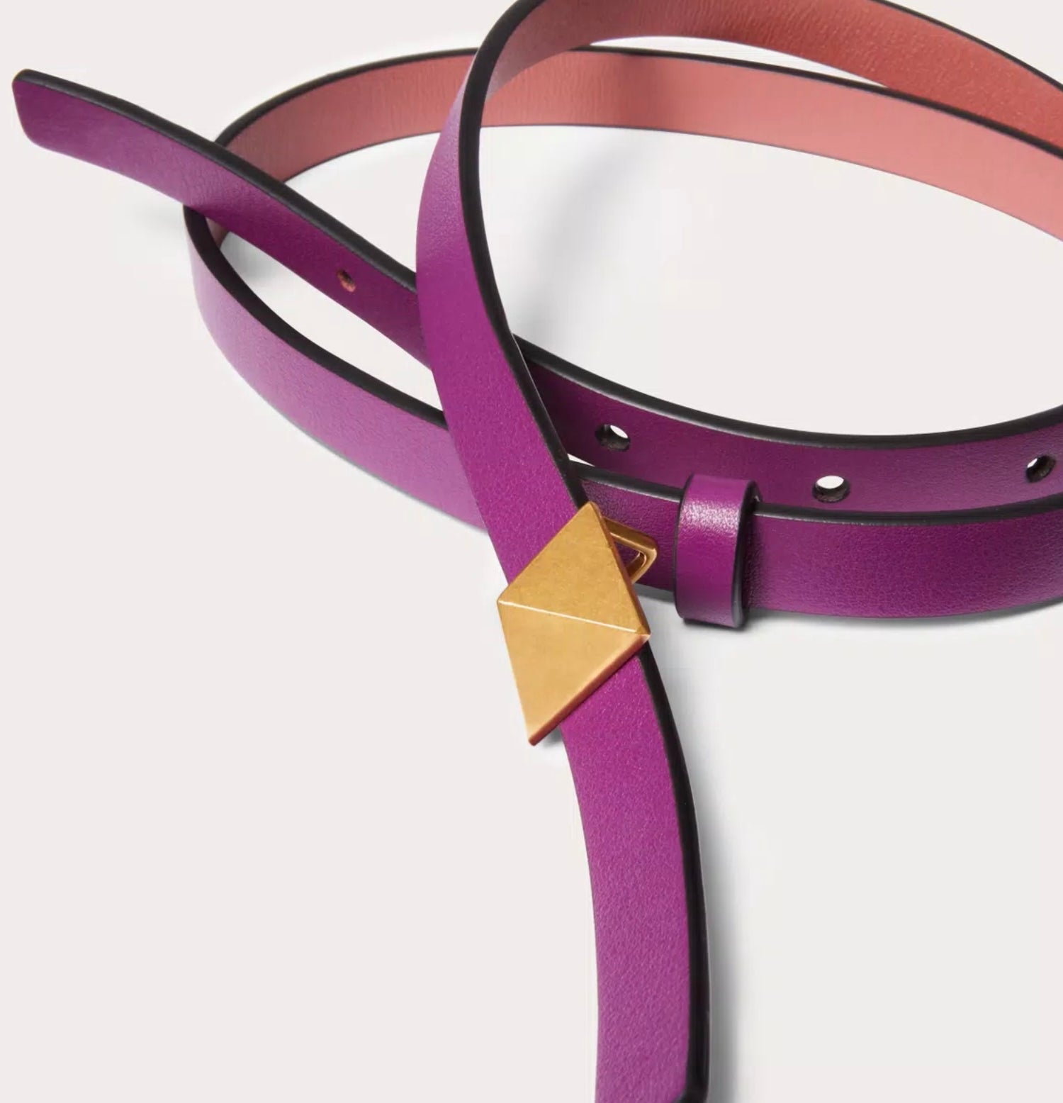 Valentino Reversible Valentino Garavani One Stud Belt In Glossy Calfskin 12 Mm