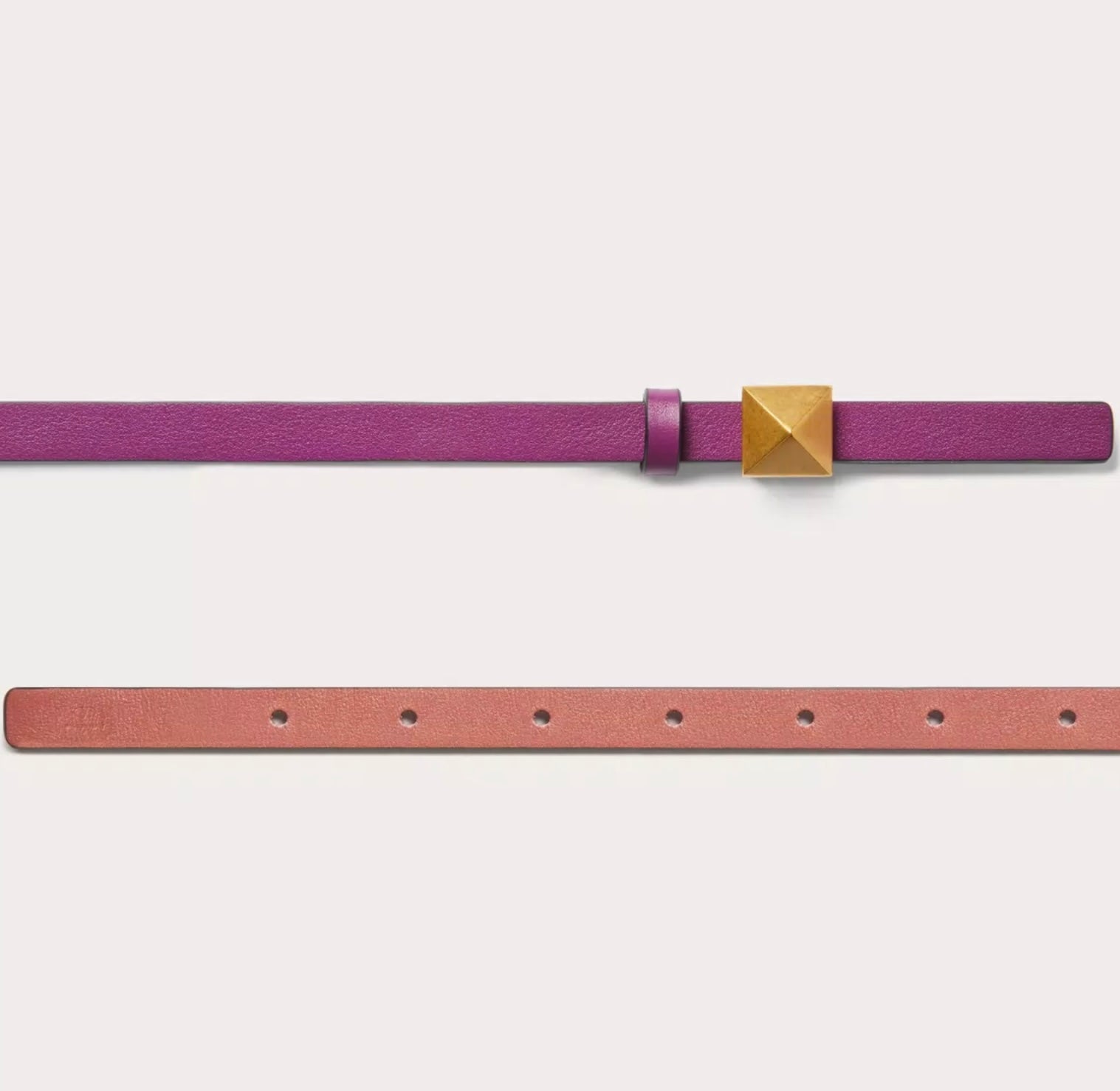Valentino Reversible Valentino Garavani One Stud Belt In Glossy Calfskin 12 Mm