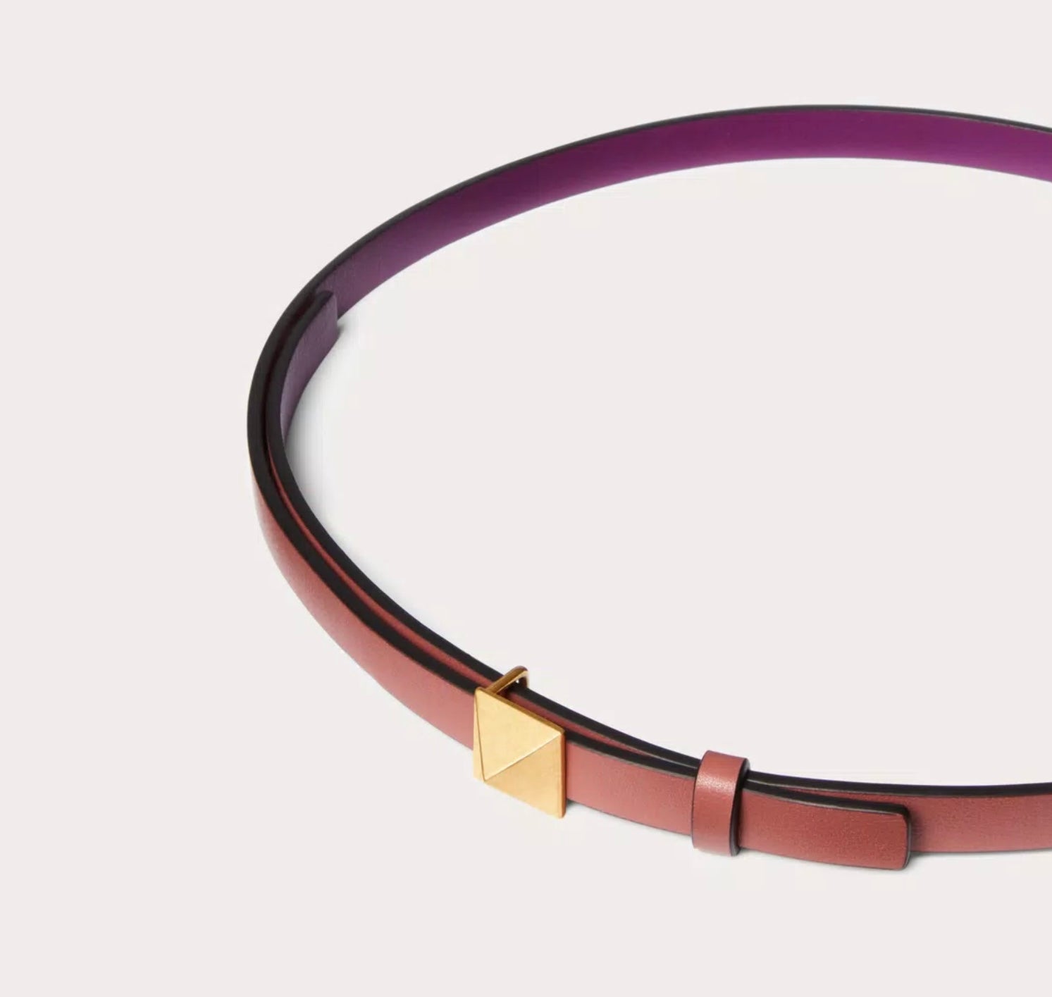 Valentino Reversible Valentino Garavani One Stud Belt In Glossy Calfskin 12 Mm