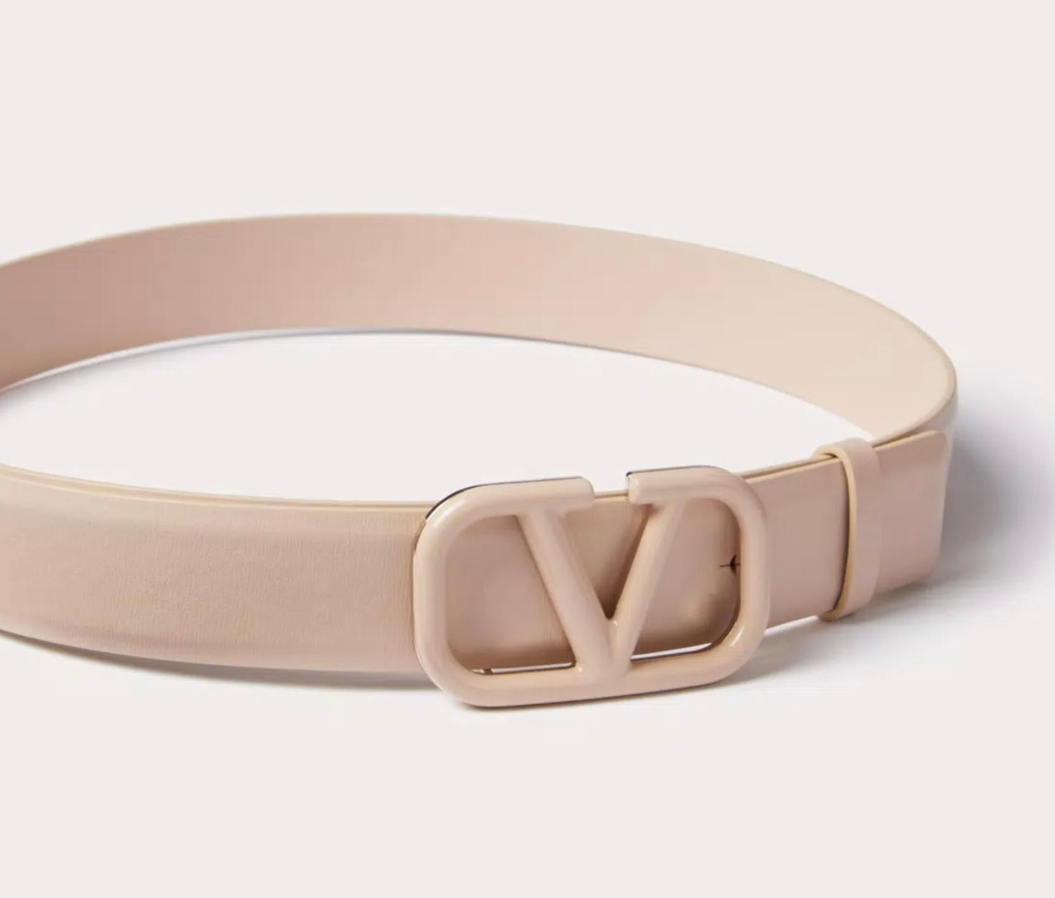 Valentino Vlogo Signature Belt In Shiny Calfskin 30mm
