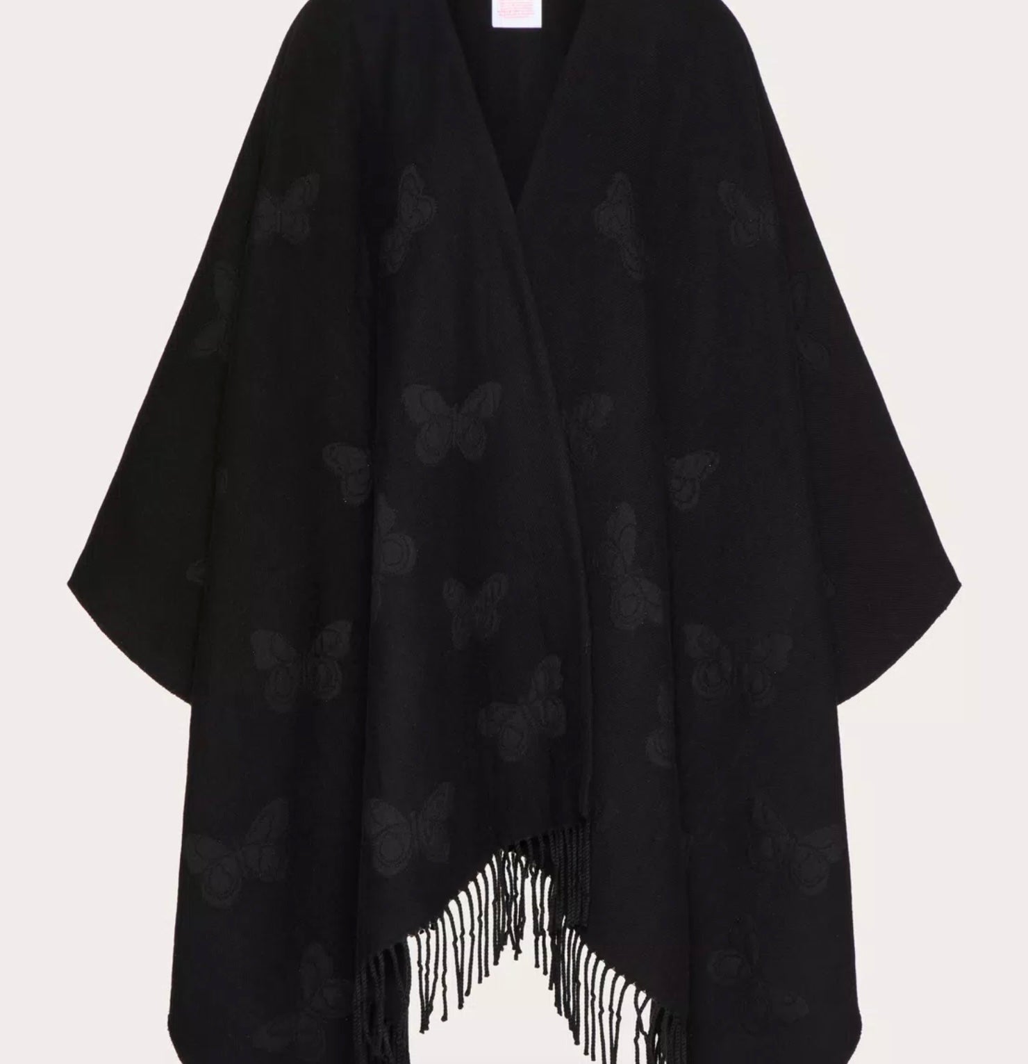 Valentino Butterfly Poncho In Wool And Cashmere