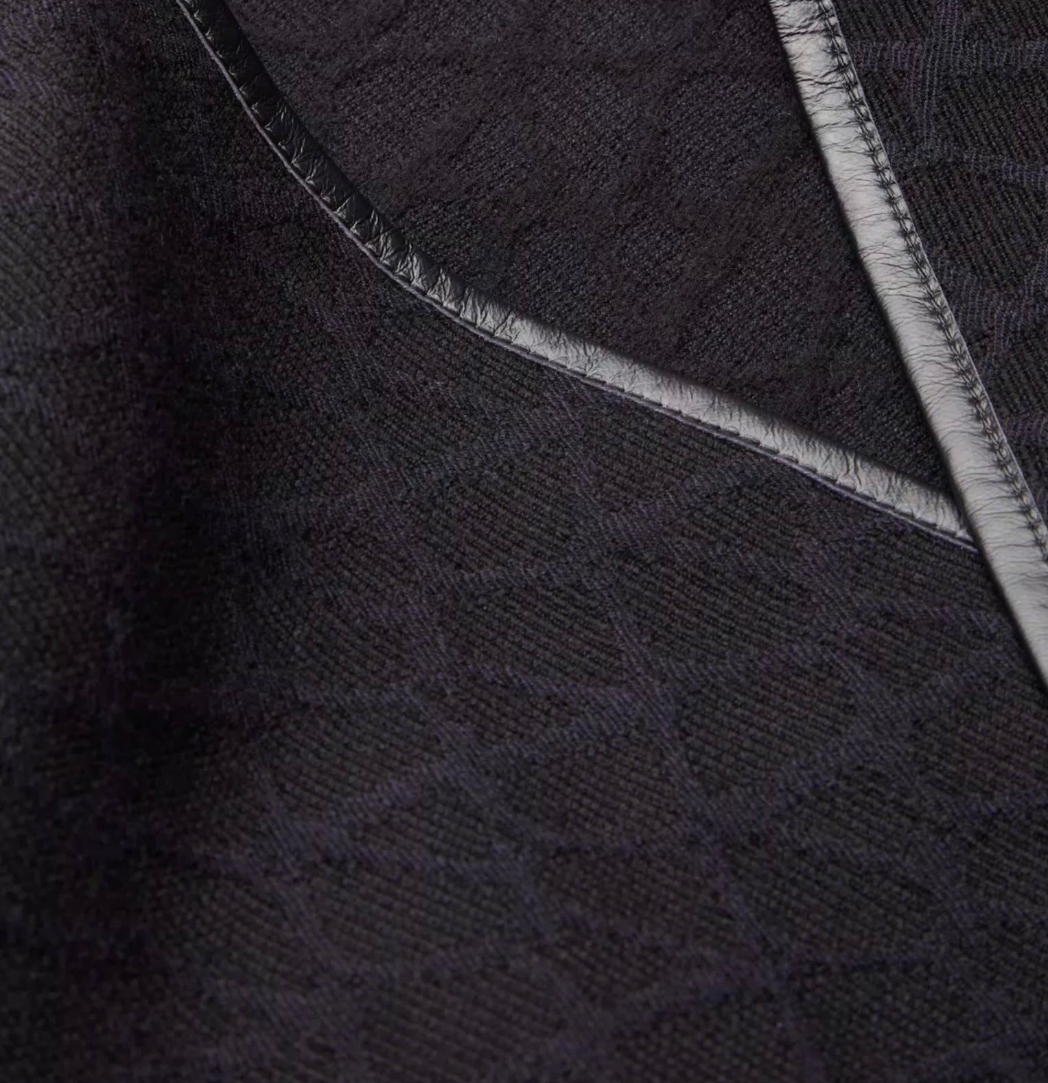 Valentino Toile Iconographe Wool Poncho With Leather Trim