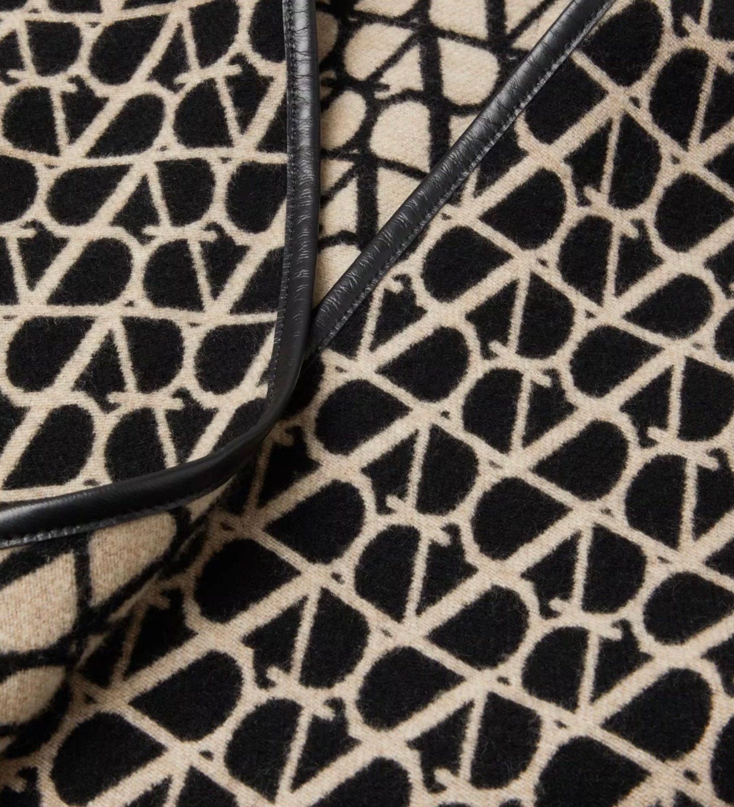 Valentino Wool, Cashmere And Leather Toile Iconographe Poncho