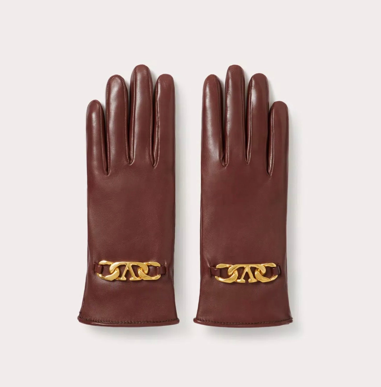 Valentino Vlogo Chain Gloves In Nappa And Cashmere