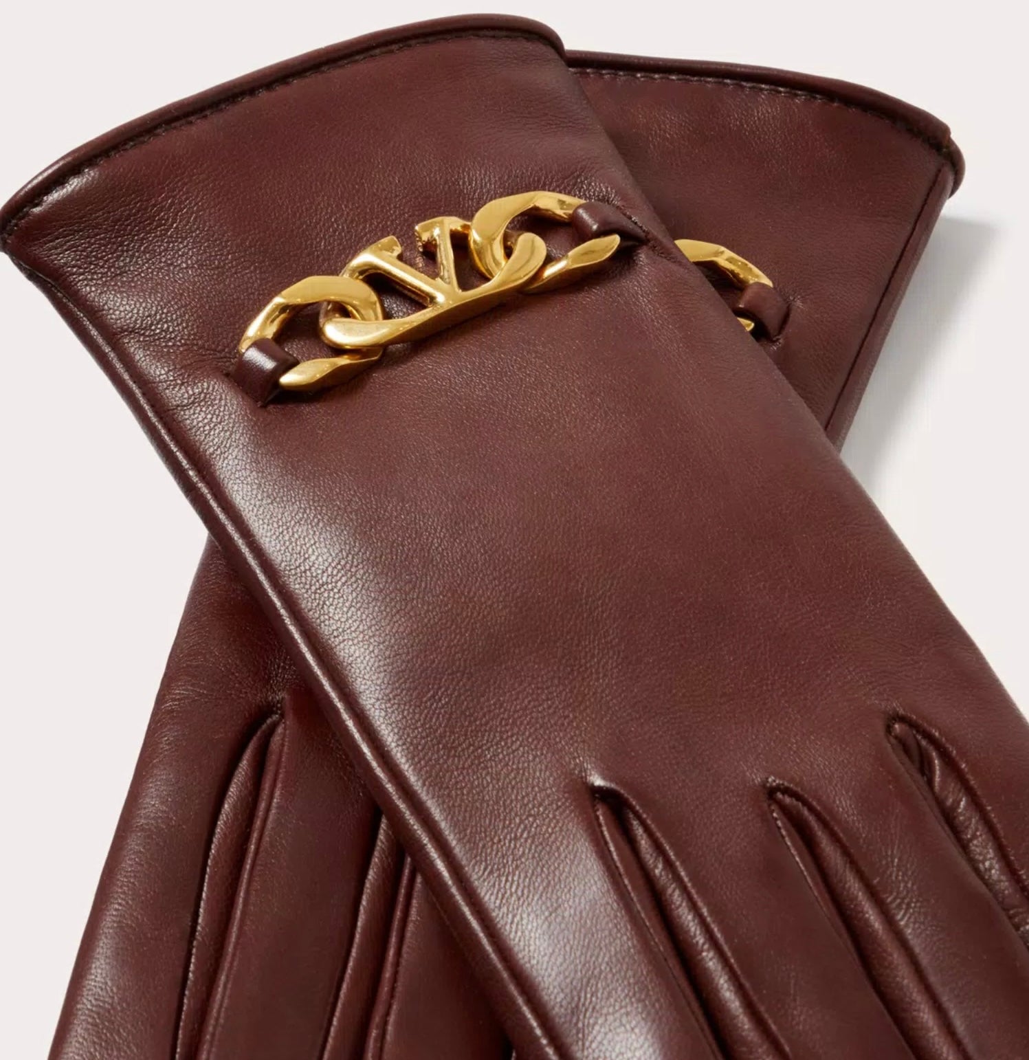 Valentino Vlogo Chain Gloves In Nappa And Cashmere