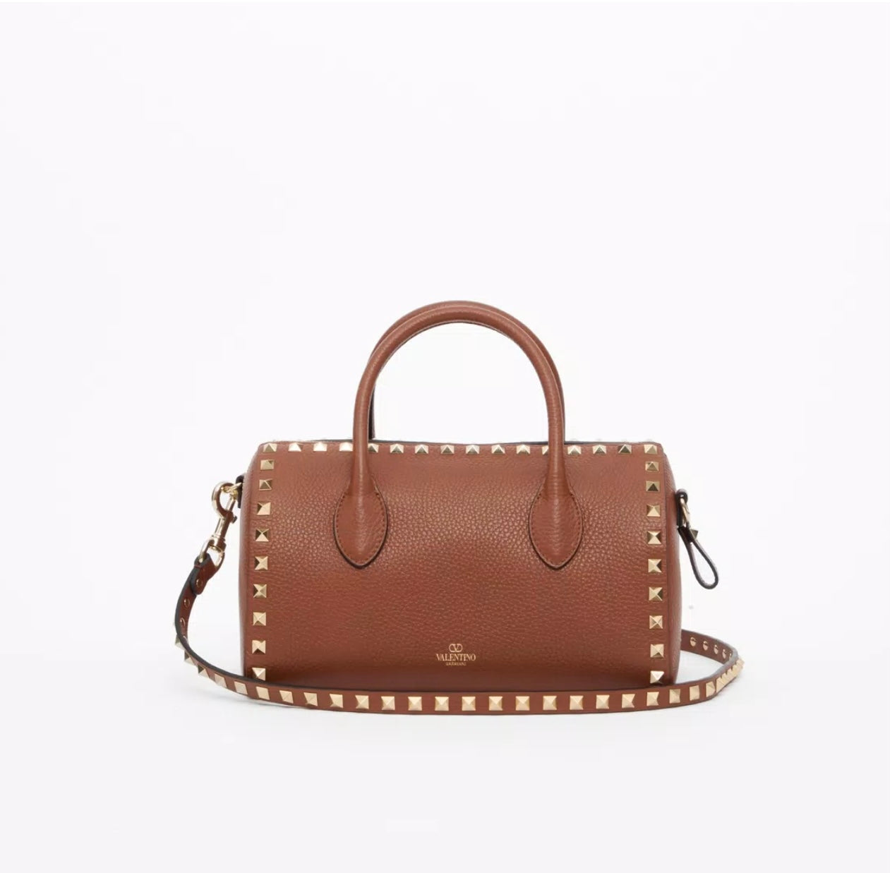 Valentino Rockstud Grainy Calfskin Handbag