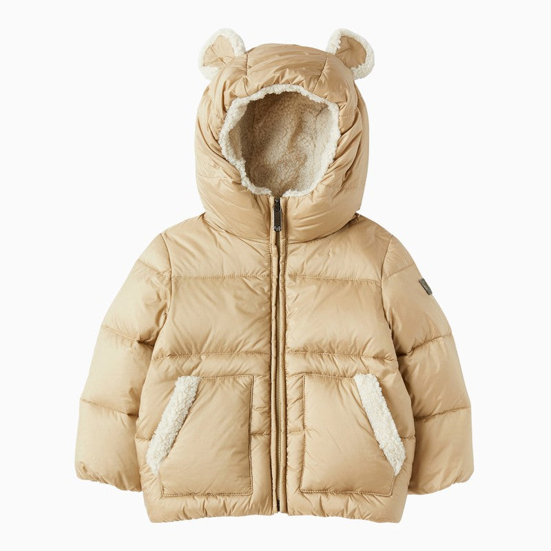 Il Gufo Beige down jacket with hood