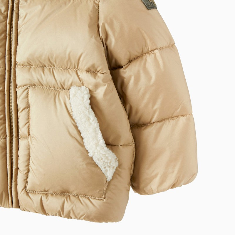 Il Gufo Beige down jacket with hood