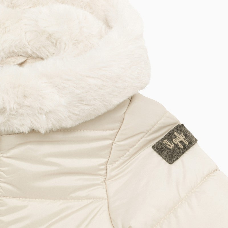 Il Gufo Almond down jacket with faux fur