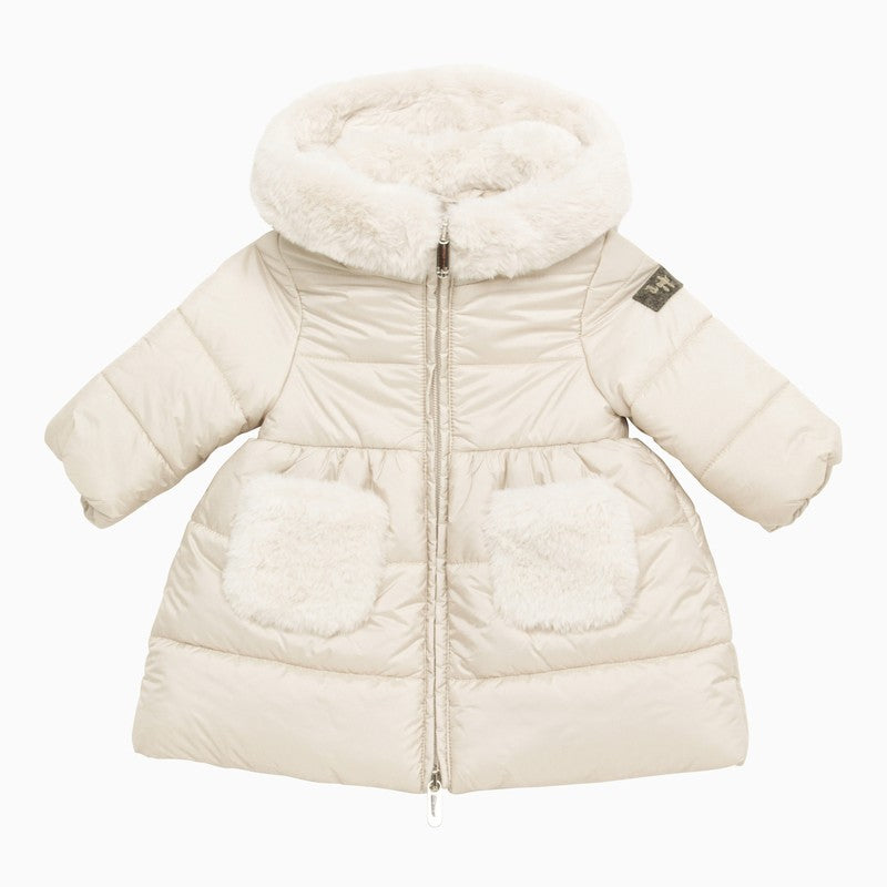 Il Gufo Almond down jacket with faux fur