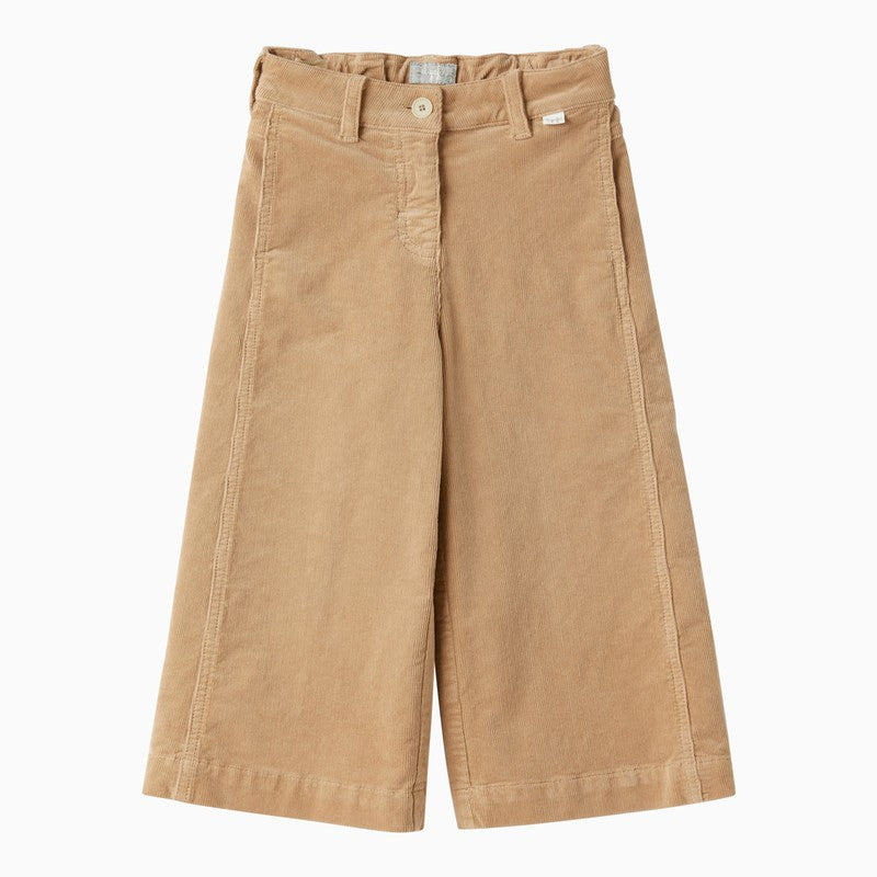Il Gufo Beige cotton wide trousers