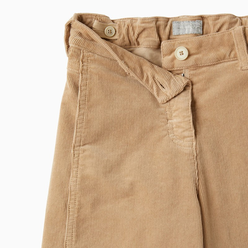 Il Gufo Beige cotton wide trousers
