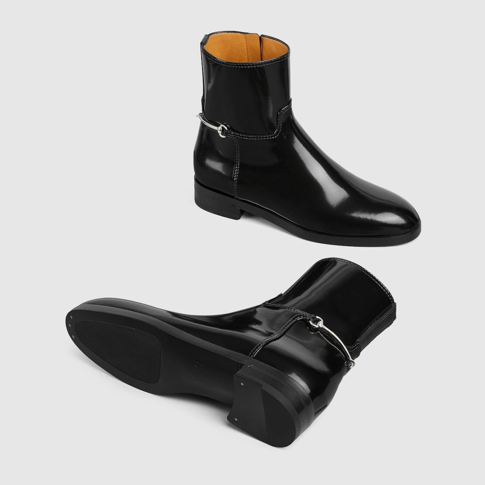 Gucci Slim Horsebit Leather Ankle Boot