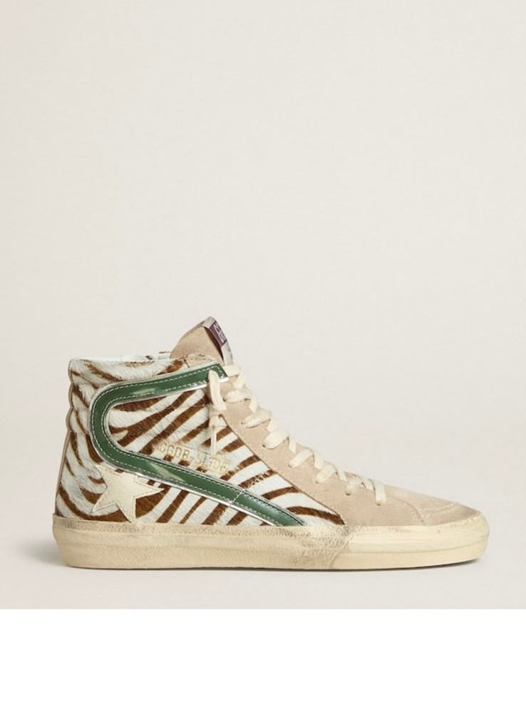 Golden Goose Slide Zebra Sneakers