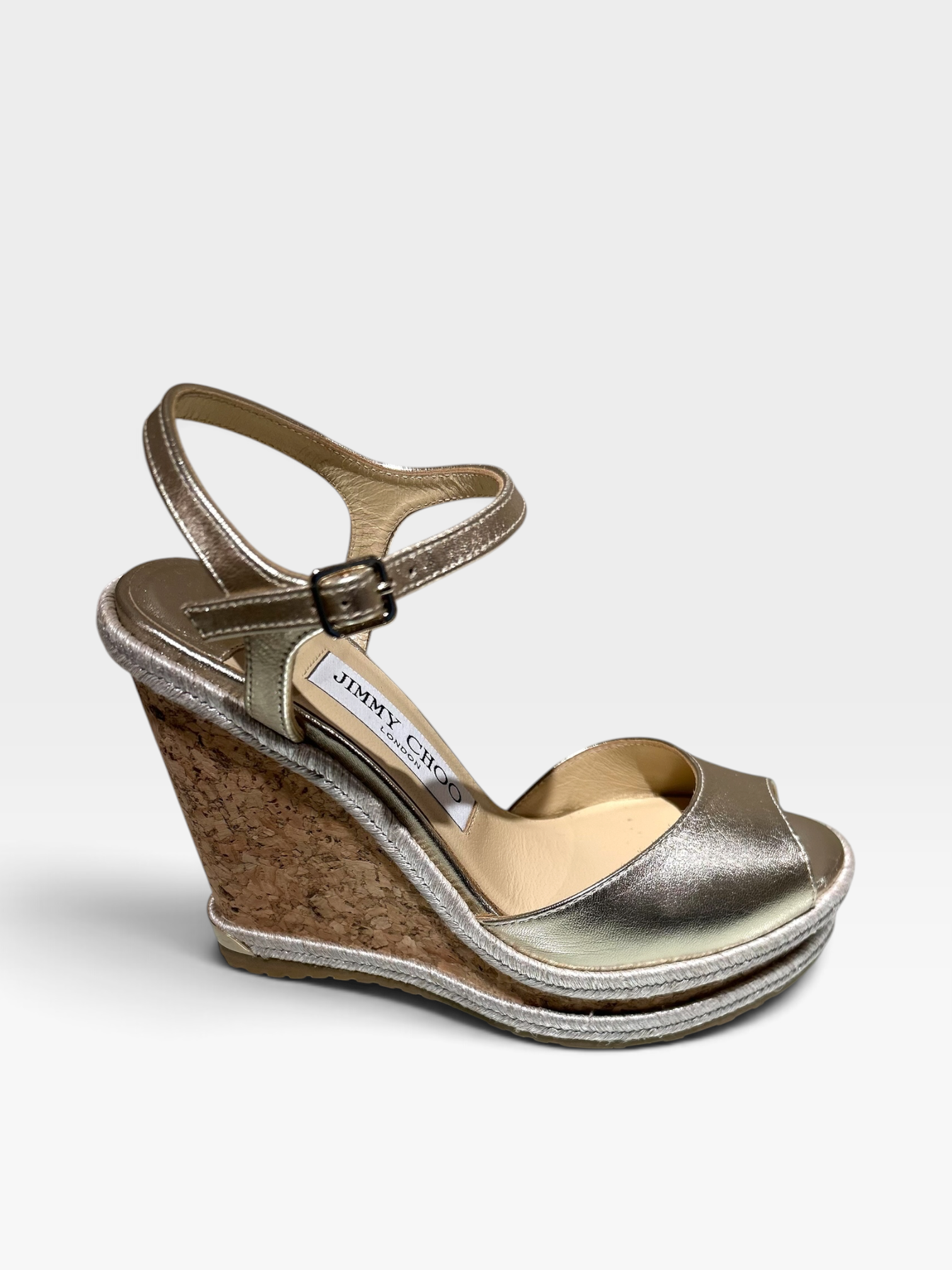 Jimmy Choo Perla Metaliic Wedges