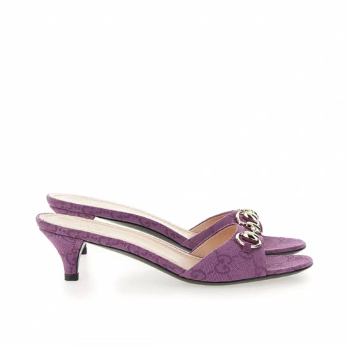 Gucci Horsebit GG Canvas Sandals