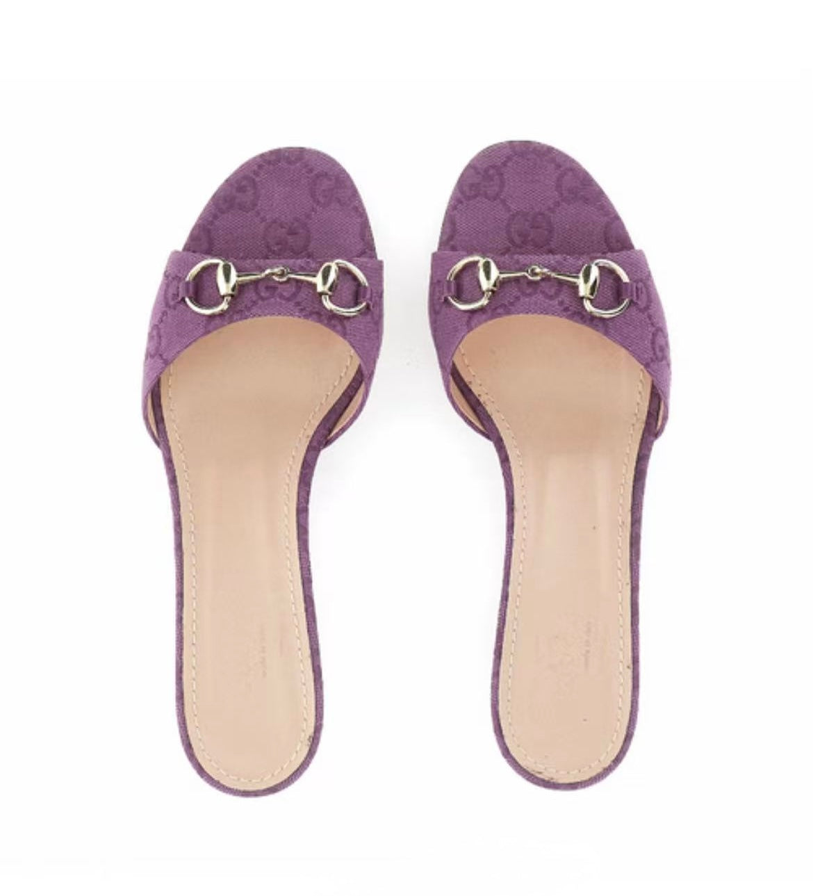 Gucci Horsebit GG Canvas Sandals