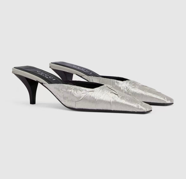 Gucci Crystal G Fabric Mules