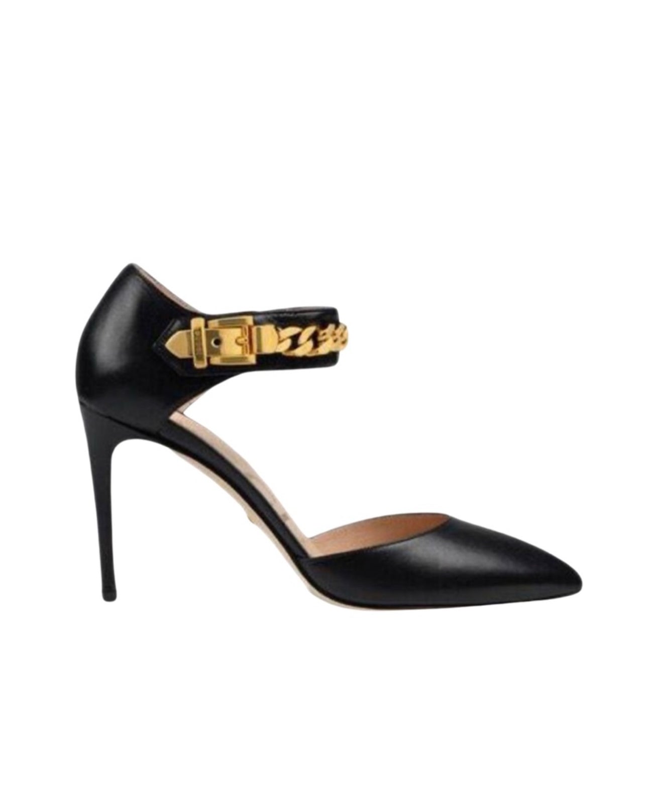 Gucci Sylvie Chain Leather Pumps