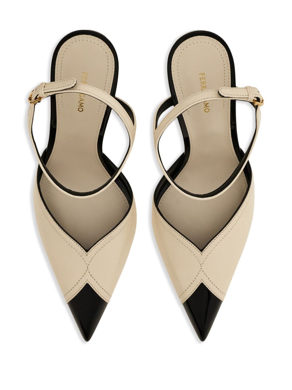 Ferragamo contrasting inlays pumps